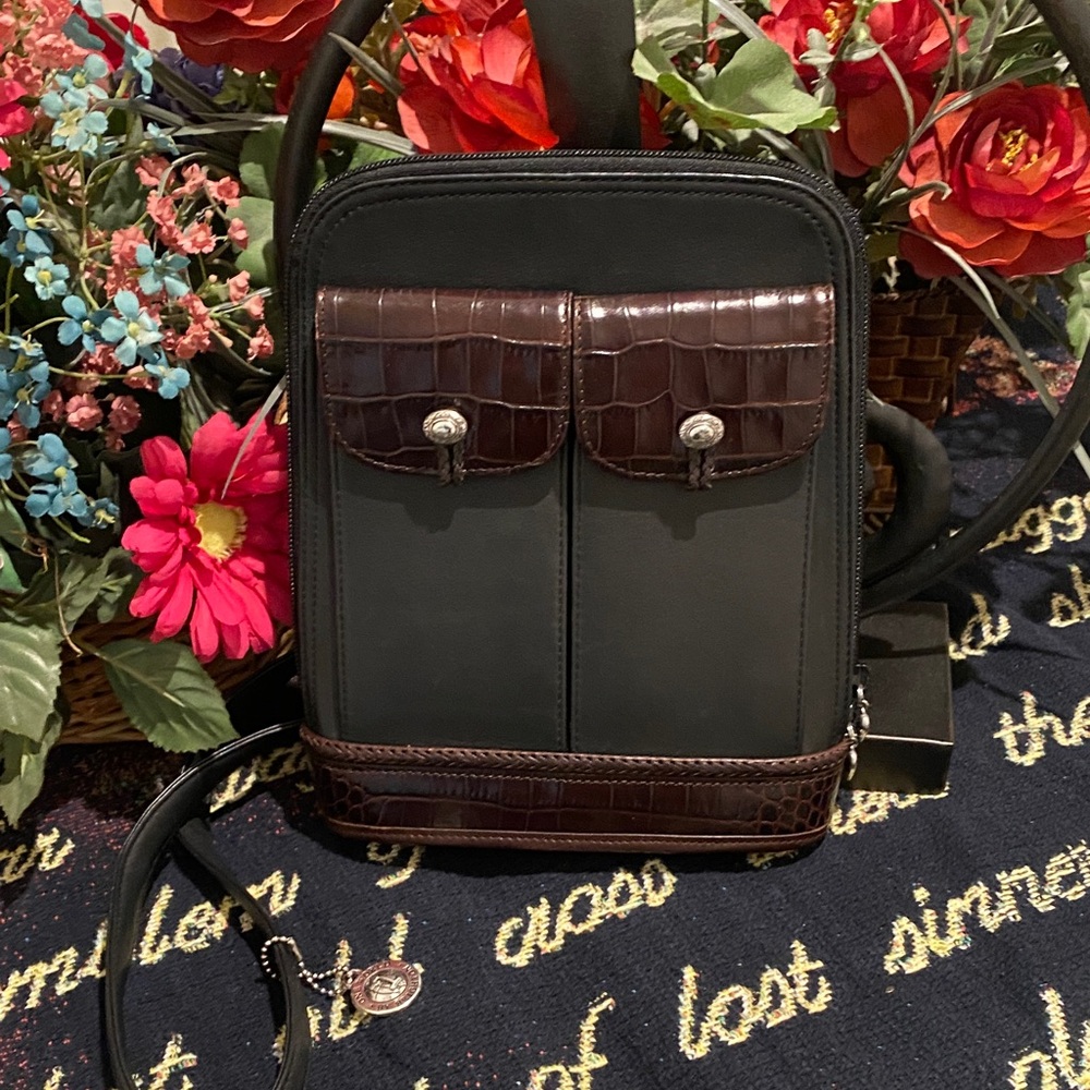 Brighton Black and Brown Messenger Bag